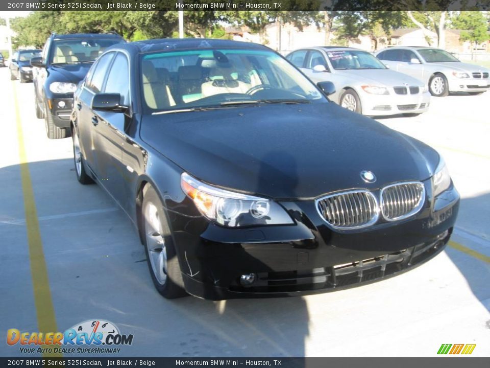 2007 BMW 5 Series 525i Sedan Jet Black / Beige Photo #4
