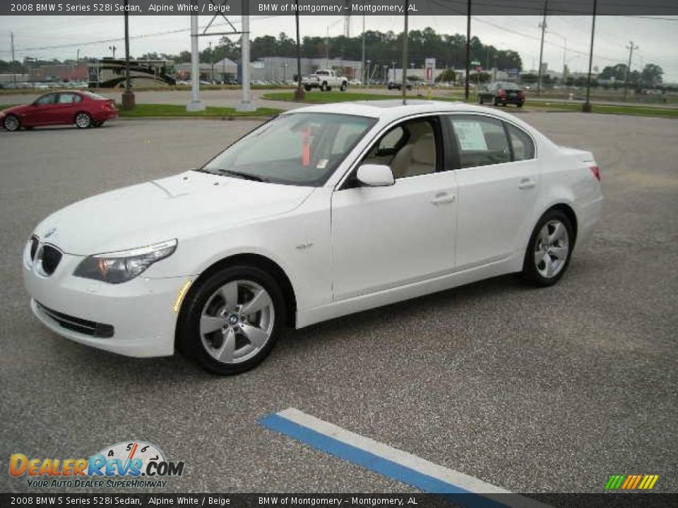2008 BMW 5 Series 528i Sedan Alpine White / Beige Photo #4
