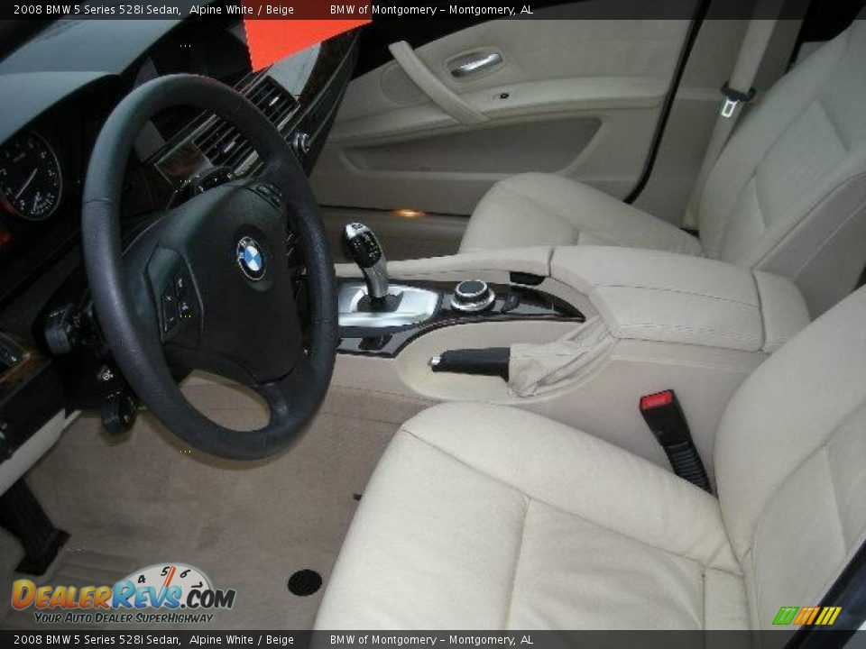 2008 BMW 5 Series 528i Sedan Alpine White / Beige Photo #5