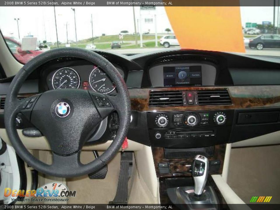 2008 BMW 5 Series 528i Sedan Alpine White / Beige Photo #6