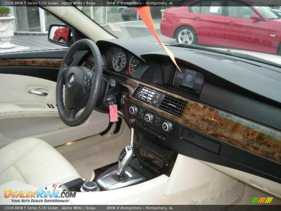 2008 BMW 5 Series 528i Sedan Alpine White / Beige Photo #8