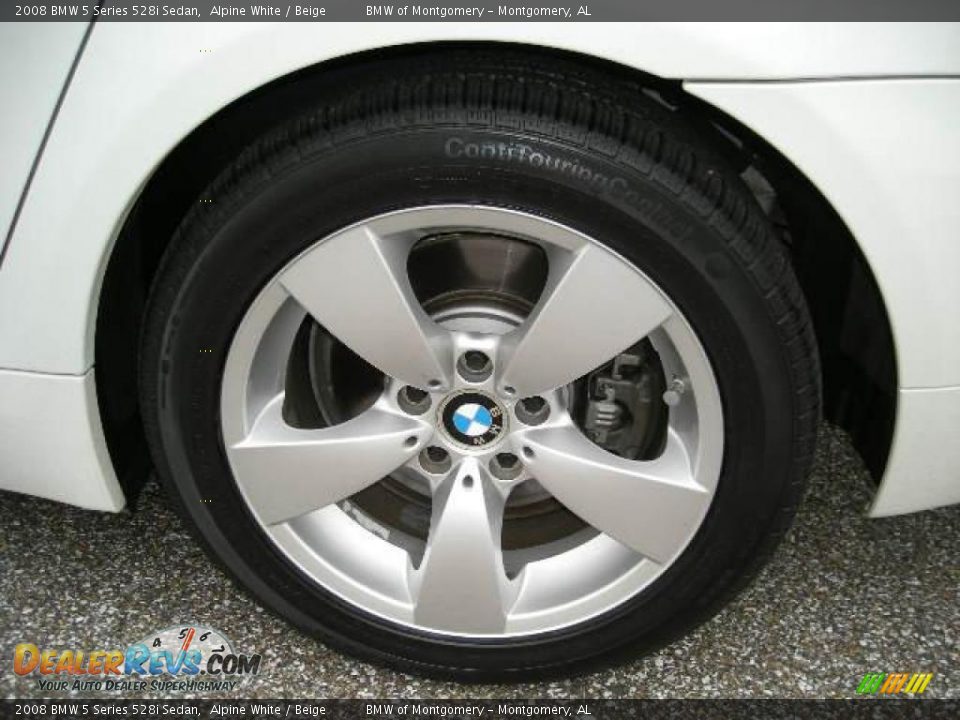 2008 BMW 5 Series 528i Sedan Alpine White / Beige Photo #10