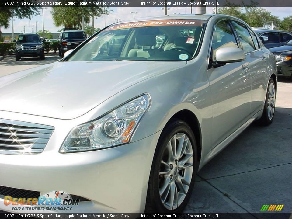 2007 Infiniti G 35 S Sport Sedan Liquid Platinum Metallic / Stone Gray Photo #9