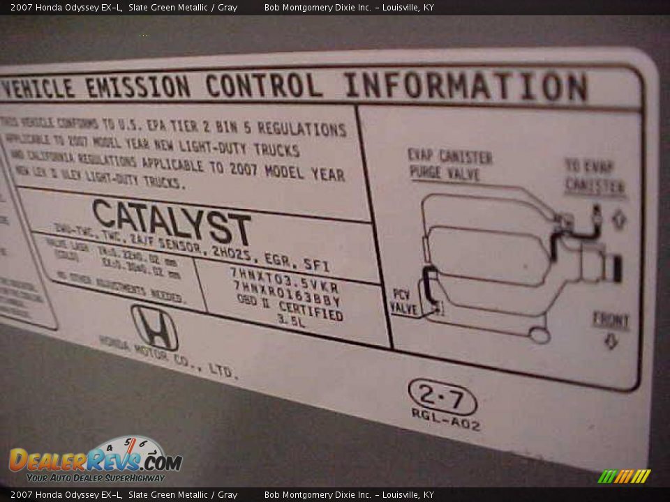 2007 Honda Odyssey EX-L Slate Green Metallic / Gray Photo #28