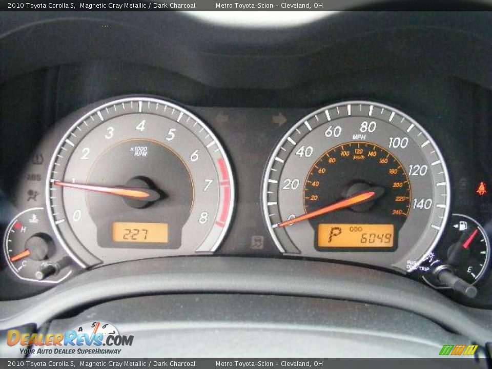 2010 Toyota Corolla S Magnetic Gray Metallic / Dark Charcoal Photo #16