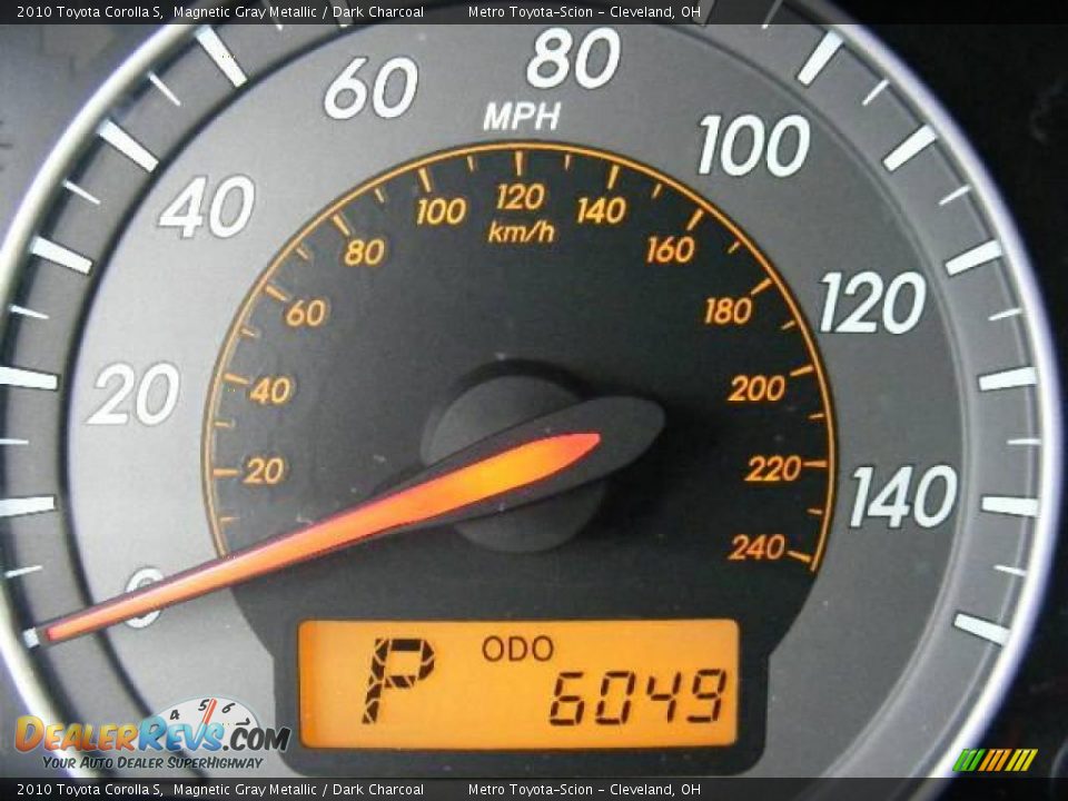 2010 Toyota Corolla S Magnetic Gray Metallic / Dark Charcoal Photo #17