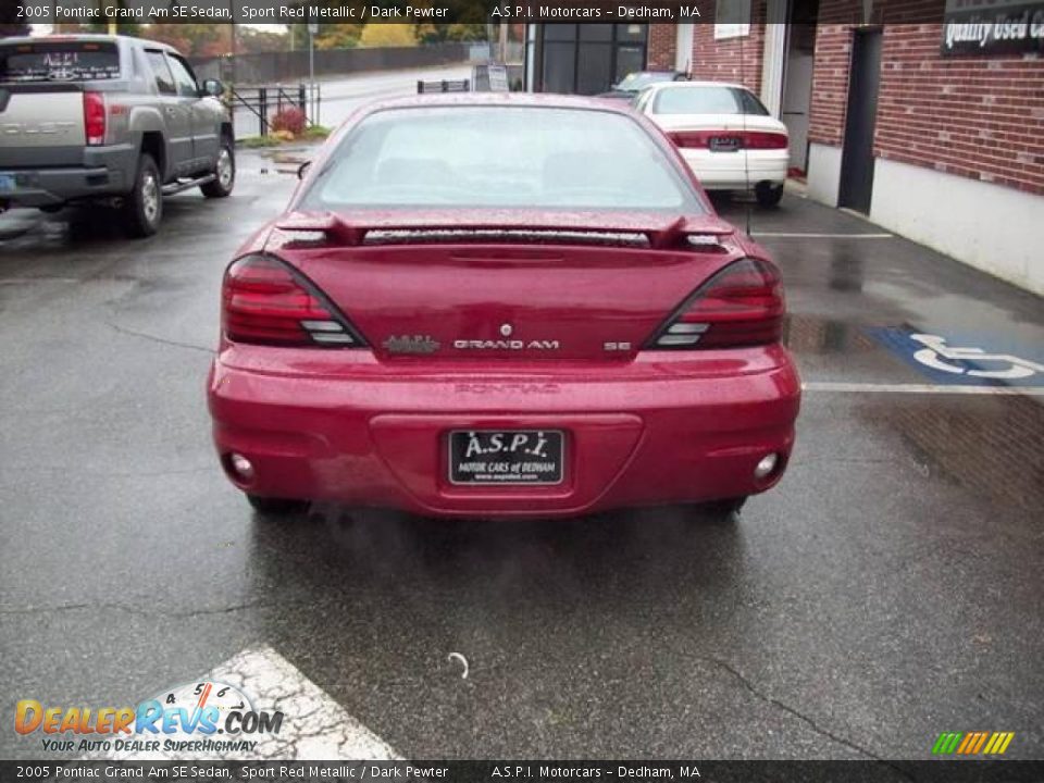 2005 Pontiac Grand Am SE Sedan Sport Red Metallic / Dark Pewter Photo #4