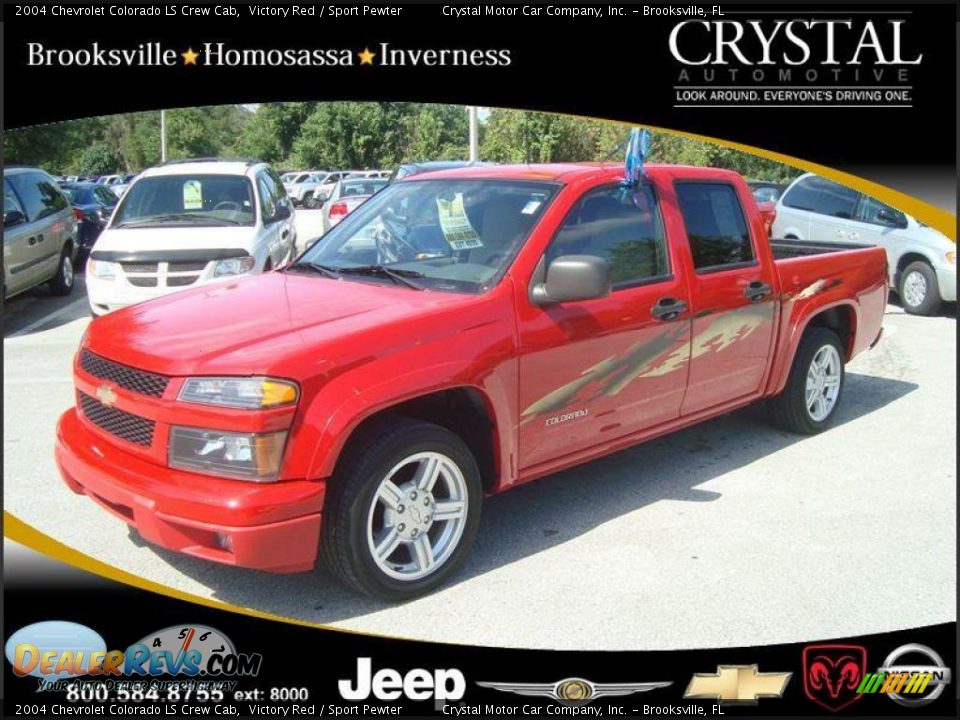 2004 Chevrolet Colorado LS Crew Cab Victory Red / Sport Pewter Photo #1