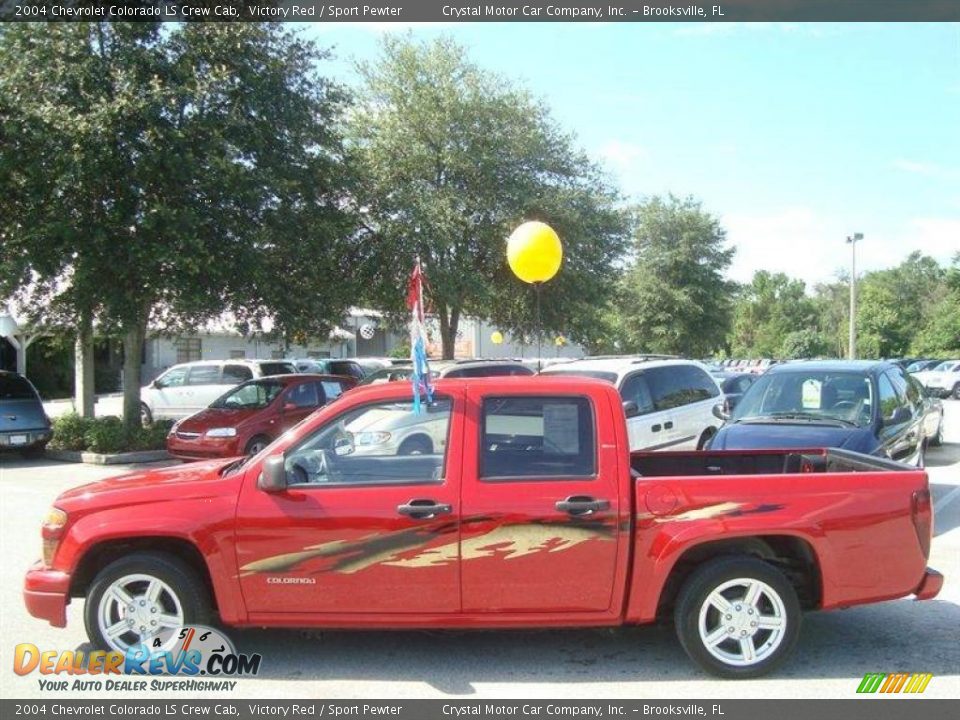 2004 Chevrolet Colorado LS Crew Cab Victory Red / Sport Pewter Photo #2