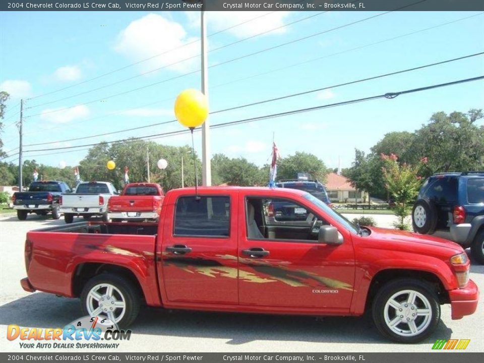 2004 Chevrolet Colorado LS Crew Cab Victory Red / Sport Pewter Photo #9