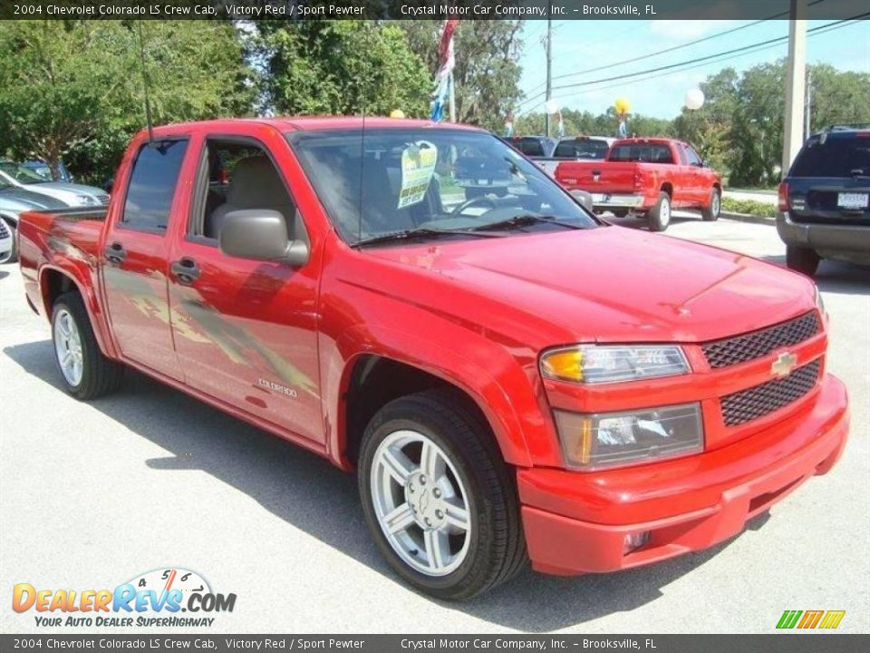 2004 Chevrolet Colorado LS Crew Cab Victory Red / Sport Pewter Photo #10