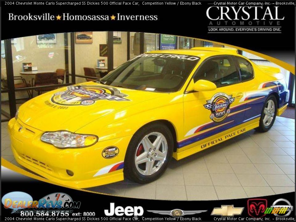 2004 Chevrolet Monte Carlo Supercharged SS Dickies 500 Official Pace Car Competition Yellow / Ebony Black Photo #1