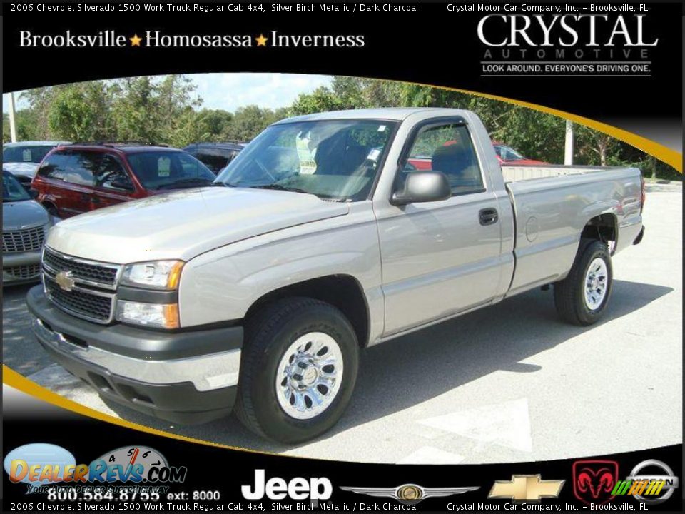 2006 Chevrolet Silverado 1500 Work Truck Regular Cab 4x4 Silver Birch Metallic / Dark Charcoal Photo #1