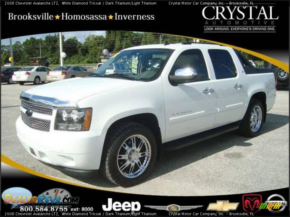 2008 Chevrolet Avalanche LTZ White Diamond Tricoat / Dark Titanium/Light Titanium Photo #1