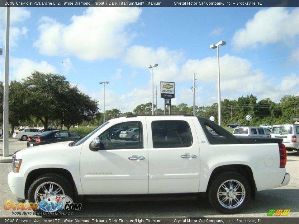 2008 Chevrolet Avalanche LTZ White Diamond Tricoat / Dark Titanium/Light Titanium Photo #2