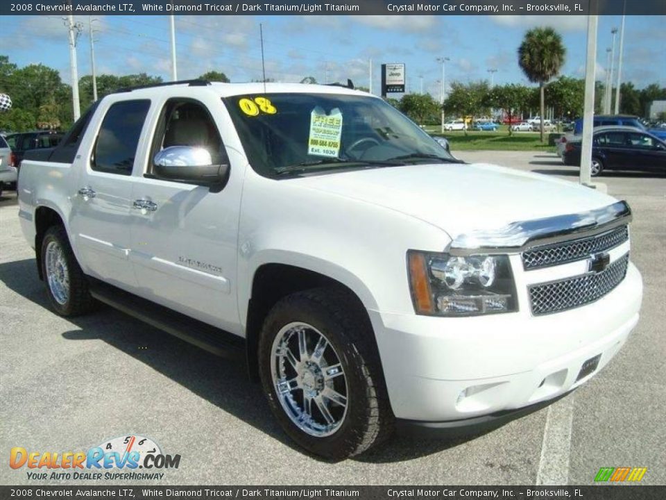 2008 Chevrolet Avalanche LTZ White Diamond Tricoat / Dark Titanium/Light Titanium Photo #10