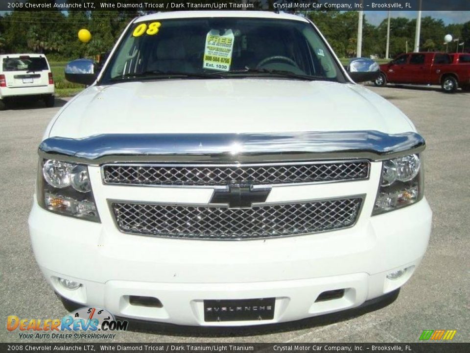 2008 Chevrolet Avalanche LTZ White Diamond Tricoat / Dark Titanium/Light Titanium Photo #12