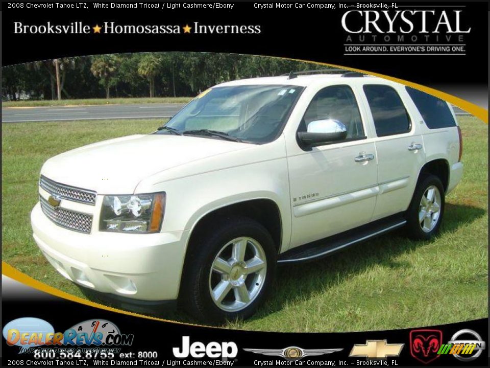 2008 Chevrolet Tahoe LTZ White Diamond Tricoat / Light Cashmere/Ebony Photo #1