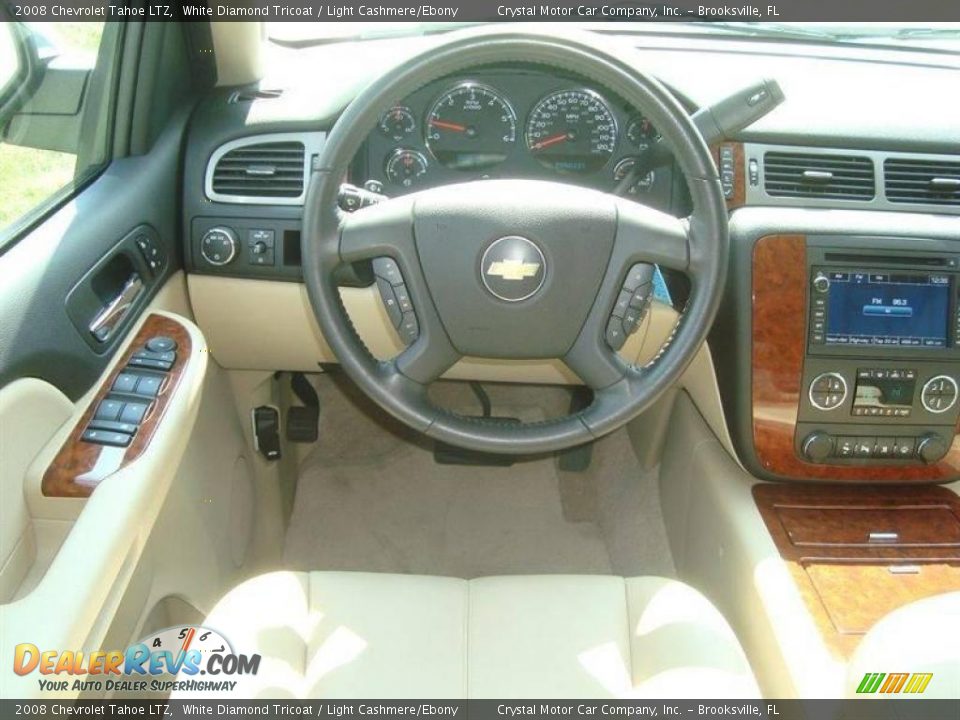 2008 Chevrolet Tahoe LTZ White Diamond Tricoat / Light Cashmere/Ebony Photo #6