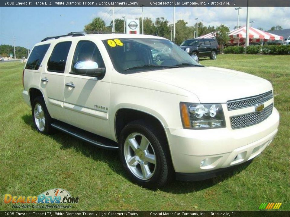 2008 Chevrolet Tahoe LTZ White Diamond Tricoat / Light Cashmere/Ebony Photo #11