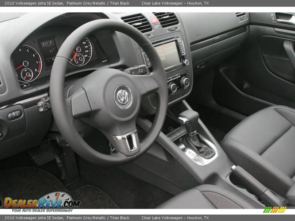 2010 Volkswagen Jetta SE Sedan Platinum Grey Metallic / Titan Black Photo #11