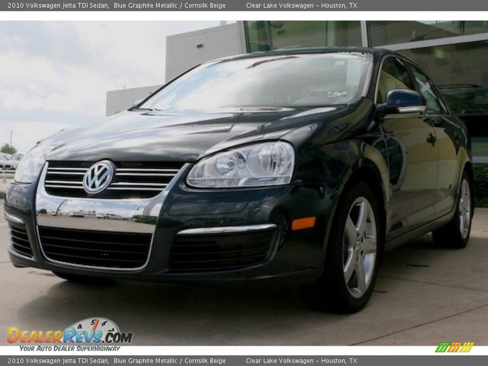 2010 Volkswagen Jetta TDI Sedan Blue Graphite Metallic / Cornsilk Beige Photo #1
