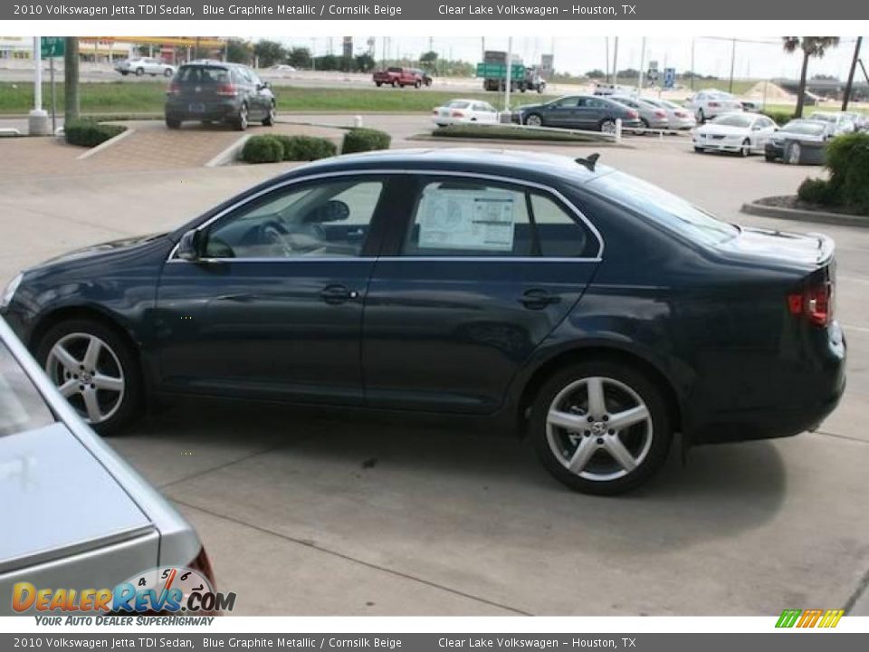 2010 Volkswagen Jetta TDI Sedan Blue Graphite Metallic / Cornsilk Beige Photo #3