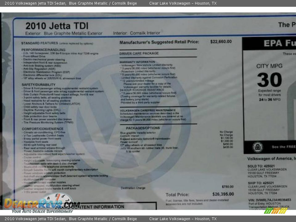 2010 Volkswagen Jetta TDI Sedan Blue Graphite Metallic / Cornsilk Beige Photo #17