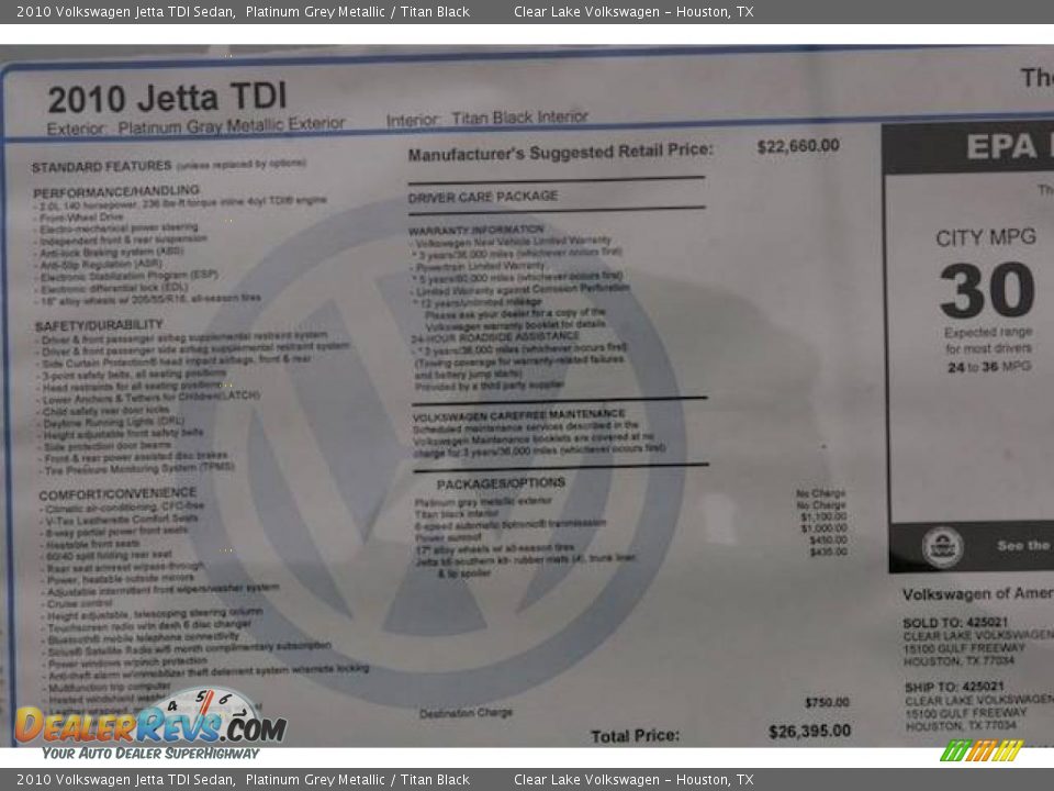 2010 Volkswagen Jetta TDI Sedan Platinum Grey Metallic / Titan Black Photo #18