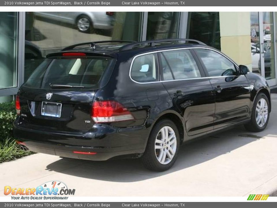 2010 Volkswagen Jetta TDI SportWagen Black / Cornsilk Beige Photo #2