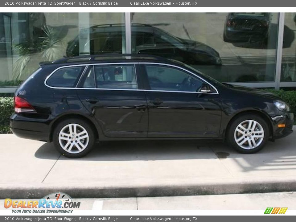 2010 Volkswagen Jetta TDI SportWagen Black / Cornsilk Beige Photo #3
