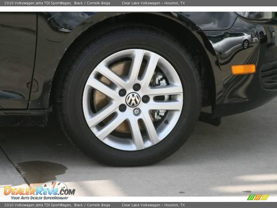 2010 Volkswagen Jetta TDI SportWagen Black / Cornsilk Beige Photo #4