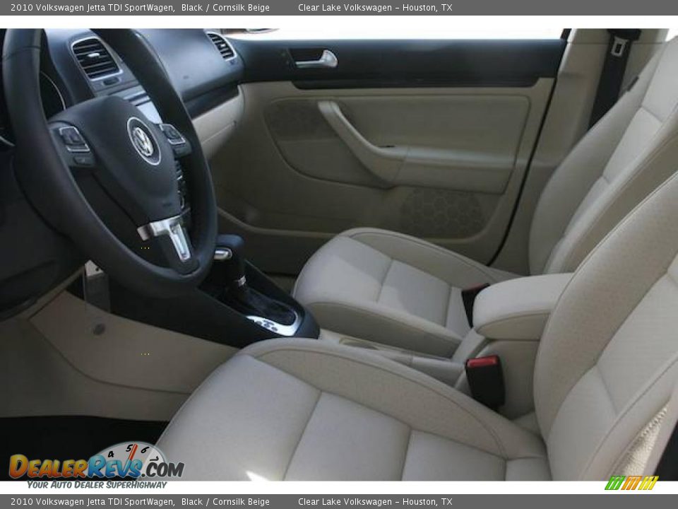 2010 Volkswagen Jetta TDI SportWagen Black / Cornsilk Beige Photo #5