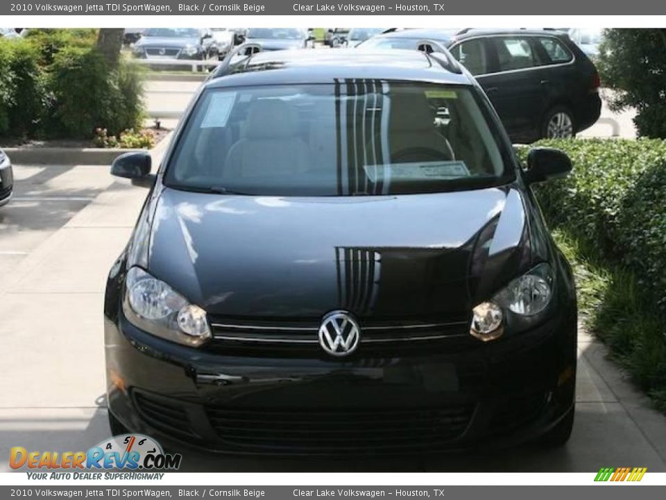 2010 Volkswagen Jetta TDI SportWagen Black / Cornsilk Beige Photo #11