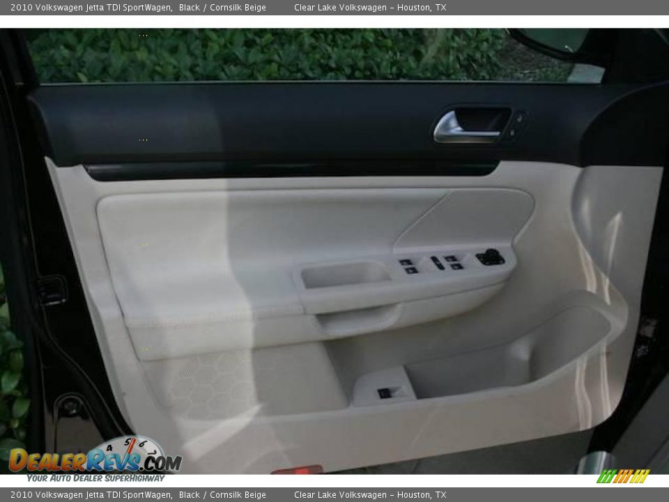2010 Volkswagen Jetta TDI SportWagen Black / Cornsilk Beige Photo #12