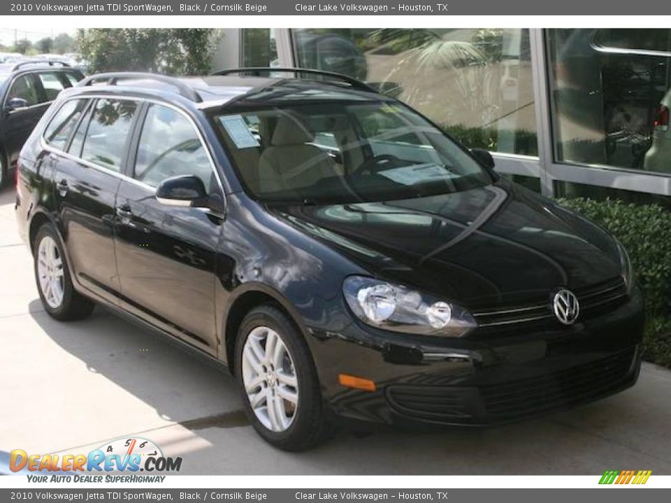 2010 Volkswagen Jetta TDI SportWagen Black / Cornsilk Beige Photo #18