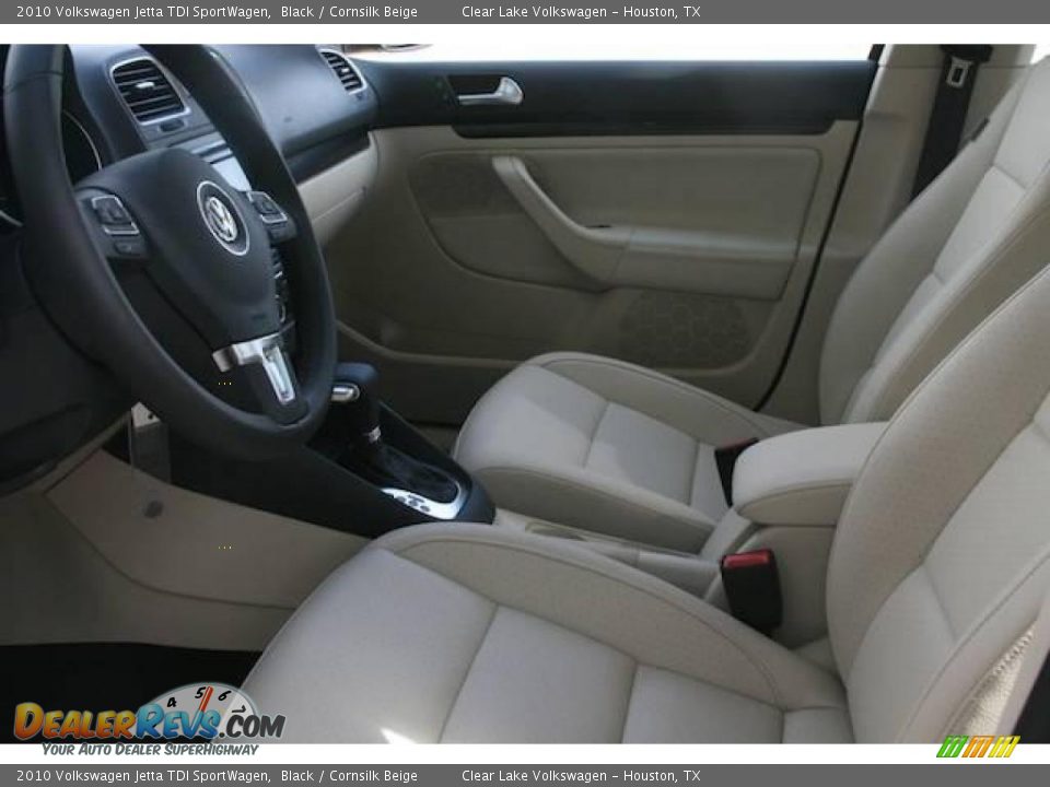2010 Volkswagen Jetta TDI SportWagen Black / Cornsilk Beige Photo #24