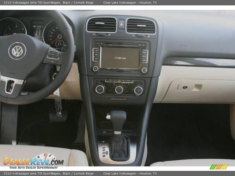 2010 Volkswagen Jetta TDI SportWagen Black / Cornsilk Beige Photo #25