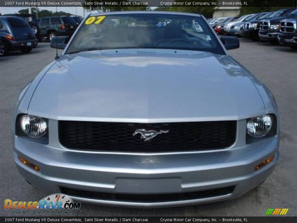 2007 Ford Mustang V6 Deluxe Convertible Satin Silver Metallic / Dark Charcoal Photo #12