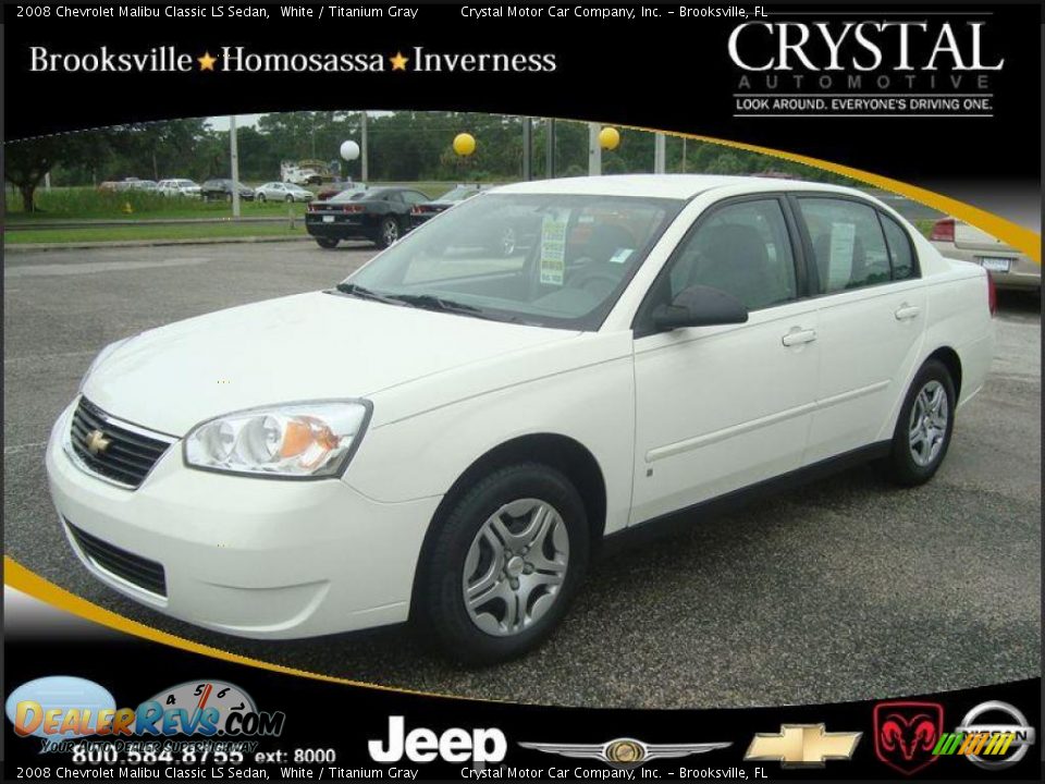 2008 Chevrolet Malibu Classic LS Sedan White / Titanium Gray Photo #1