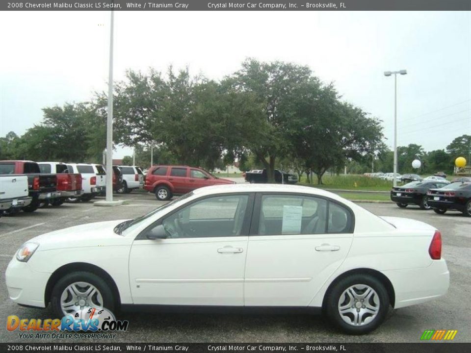 2008 Chevrolet Malibu Classic LS Sedan White / Titanium Gray Photo #2