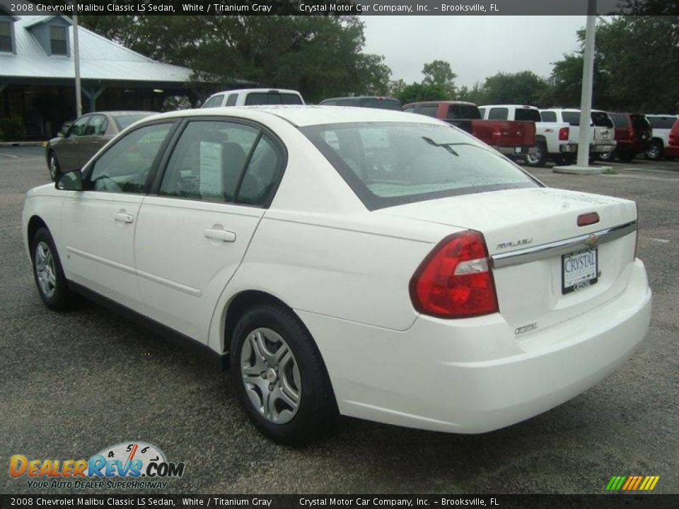 2008 Chevrolet Malibu Classic LS Sedan White / Titanium Gray Photo #3