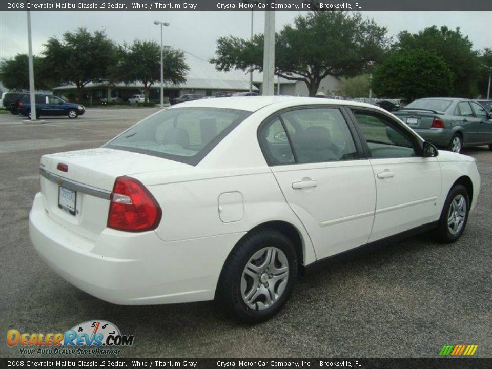 2008 Chevrolet Malibu Classic LS Sedan White / Titanium Gray Photo #8