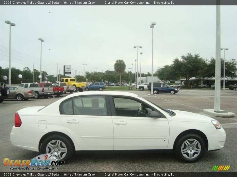 2008 Chevrolet Malibu Classic LS Sedan White / Titanium Gray Photo #9