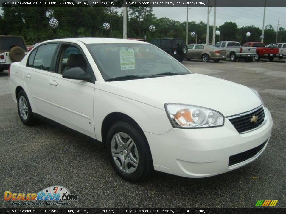 2008 Chevrolet Malibu Classic LS Sedan White / Titanium Gray Photo #10