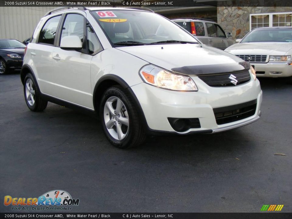 2008 Suzuki SX4 Crossover AWD White Water Pearl / Black Photo #2