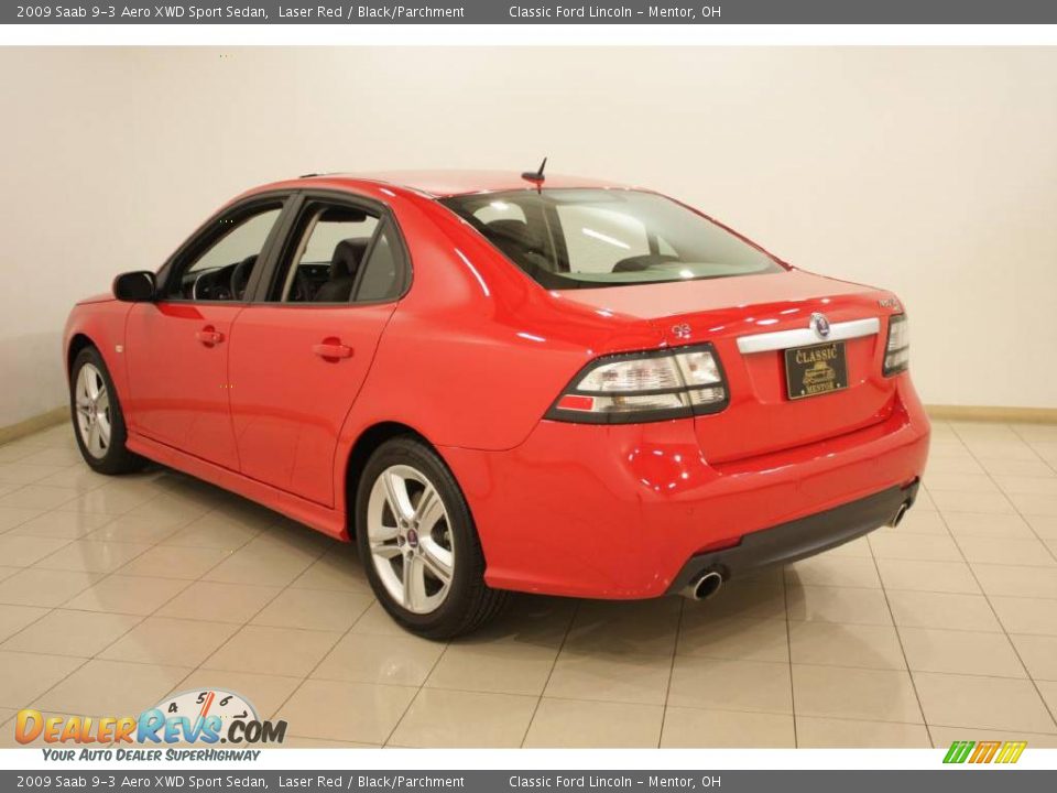 2009 Saab 9-3 Aero XWD Sport Sedan Laser Red / Black/Parchment Photo #5