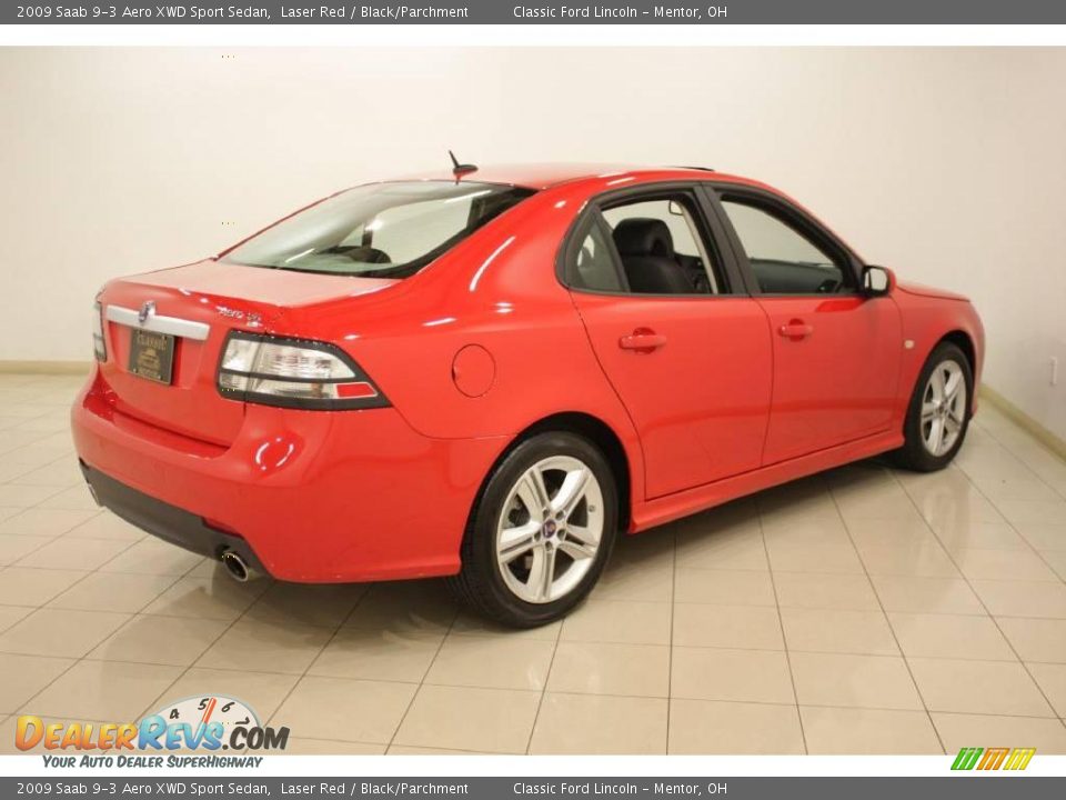 2009 Saab 9-3 Aero XWD Sport Sedan Laser Red / Black/Parchment Photo #6