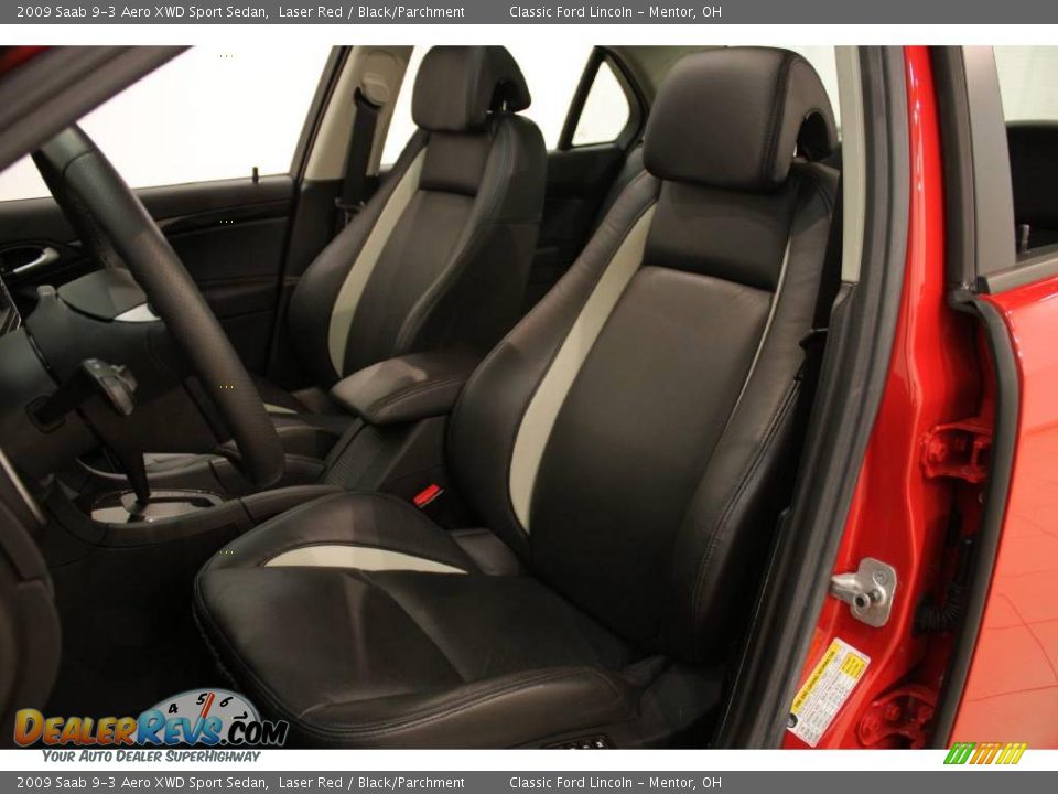 2009 Saab 9-3 Aero XWD Sport Sedan Laser Red / Black/Parchment Photo #9