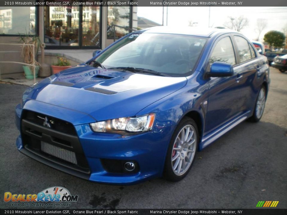 2010 Mitsubishi Lancer Evolution GSR Octane Blue Pearl / Black Sport Fabric Photo #1